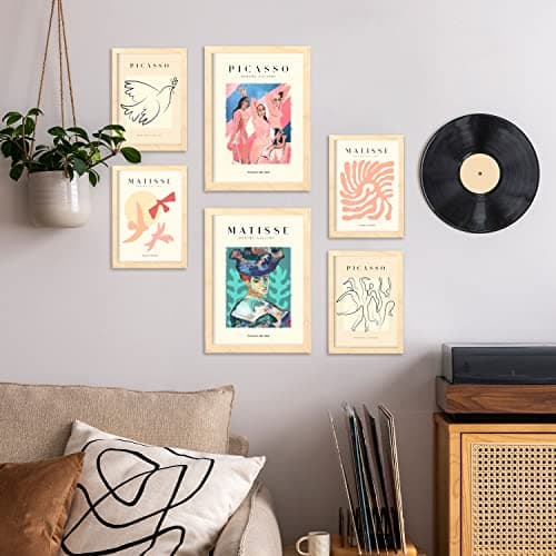 Nacnic Lot de 6 affiches Picasso et Matisse. Corps. Estampes de fauvisme et de surréalisme pour l'aménagement intérieur et la décoration. A3 et A4, sans cadres.