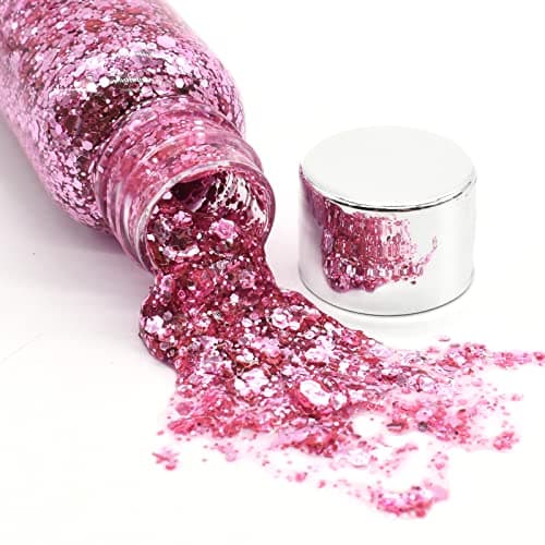 6 Bottle Paillettes Visage,Glitter Body Gel, Maquillage,Pour Corps, Mermaid Sequins Body Glitter,pour Festival Fête Noël Pâques Décoration (Blanc/Or/Argent/Rose/Vert/Violet)