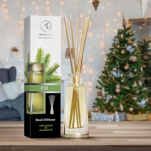 Diffuseur Parfum de Sapin 100ml - Diffuseur de Roseaux à l'huile Essentielle de Sapin - Parfum Frais et de Longue Durée - Aromathérapie - Diffuseur avec Les Bâtons - Desodorisant Maison
