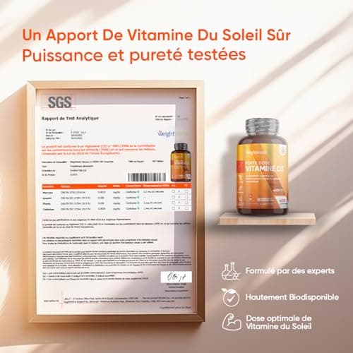 Vitamine D3 4000 ui - 400 Micro Comprimés Pour 1 An - Vitamine D3 Pour Immunité, les Os, Dents, Muscles, Forte Absorption Calcium - Vit D Cholécalciférol, Végétarien - 1 Comprimé Tous Les 2 Jours