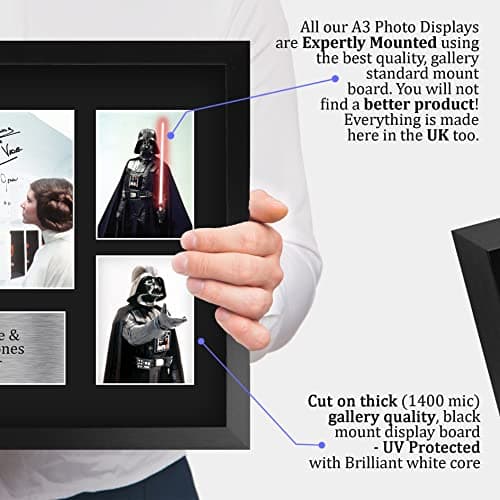 HWC Trading FR A3 Dave Prowse & James Earl Jones Star Wars Darth Vader Cadeaux Imprimés Affichage de présentation d’autographes signés pour les fans de cinéma - A3 Encadré