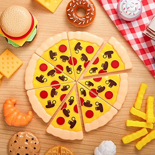 JOYIN Jeu de Cuisine 135 Pièces de Cuisine pour Marché Jeu de Simulation de Marché, Jeu de Cuisine, Accessoires de Cuisine Faux Aliments, Fournitures de Fête, Vacances