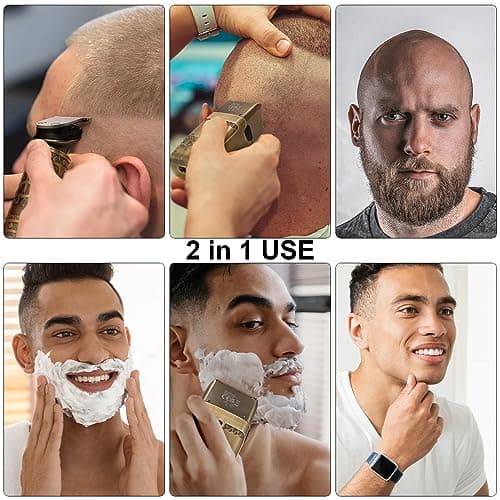 Scttomon T-Blade Tondeuse à Cheveux Pour Hommes Et Rasoir éLectrique Foil Rasoir Tondeuse à Barbe Ensemble De Beauté Pour Hommes Avec Trois Feuilles Sans Fil