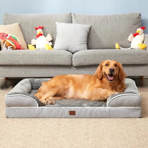 EHEYCIGA Panier Chien Grande Taille XL Orthopedique, Memoire de Forme Lit pour Chien Imperméable, Canapé pour Chien Dehoussable Lavable