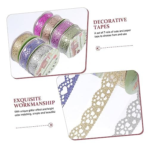 Lurrose 14 Rouleaux De Ruban De Dentelle Creux Washi Tape Album Photo Ruban De Dentelle Décor En Macramé Ruban Autocollant En Dentelle De Masquage Ruban De Masquage Pailleté Autocollants