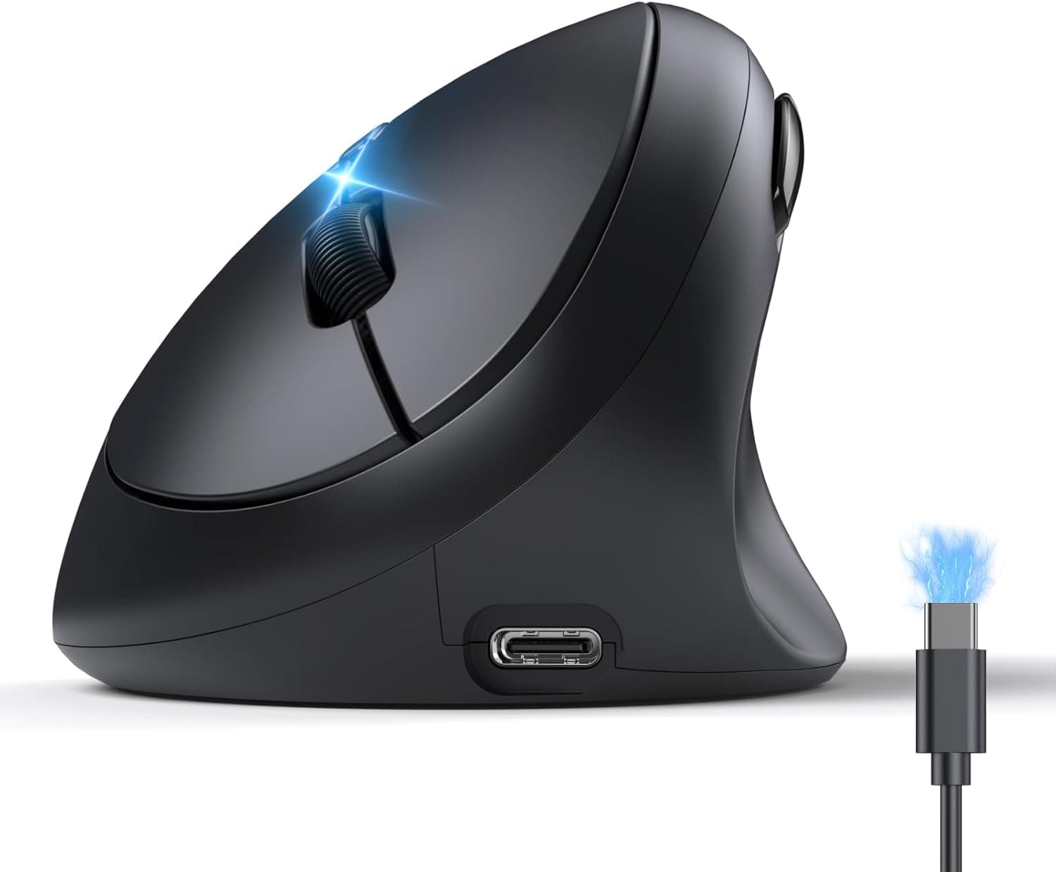 TECKNET Souris Ergonomique sans Fil Bluetooth 3-Mode, Rechargeable, Noir