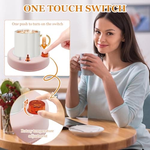 HASAIKA® Chauffe Tasse de Café, USB Coaster Warmer Chauffe-Tasse, Convient pour réchauffer Les Boissons telles Que Le café, Le thé et Le Lait à la Maison ou au Bureau (Rose)