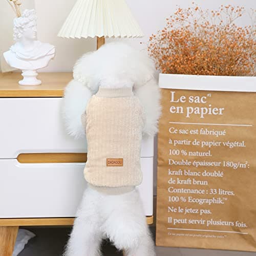 YAODHAOD Pull en peluche pour chien et chat – Chandail doux et épais et chaud pour chien et chat (taille S, abricot)