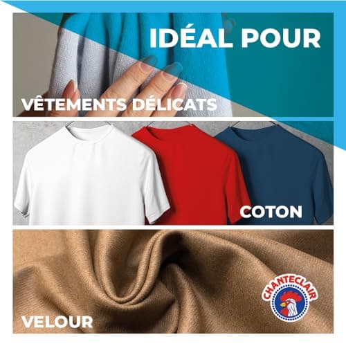 Chanteclair - Lessive Liquide Concentrées Bicarbonate, Spécialement Conçue pour le Linge Blanc, Ultra Détachantes et Efficaces aussi à Froid, 40 lavages - 8x 1800 ml