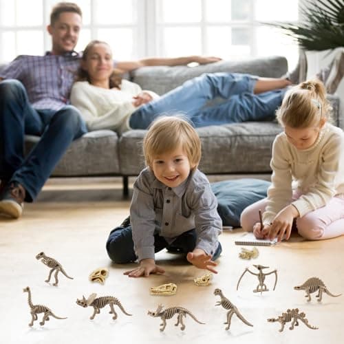 GZqiancang 23 pièces os de Dinosaure, Squelette de Dinosaure de Simulation pour la décoration de gâteaux, Jeux scientifiques, fouilles de Dinosaures et fêtes d'anniversaire de Dinosaures