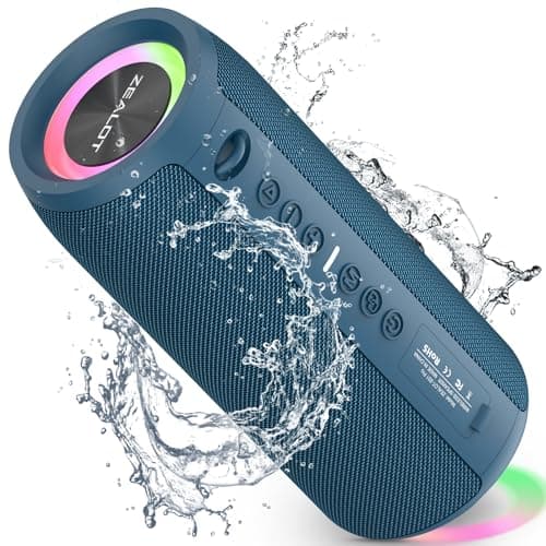 ZEALOT Enceinte Portable Bluetooth avec lumière LED, Basses stéréo puissantes de 40W, Batterie 5200mAh, Micro SD/TF, Bluetooth 5.2 et étanchéité IPX6, Haut-Parleur Bluetooth pour Voyages, Cadeaux