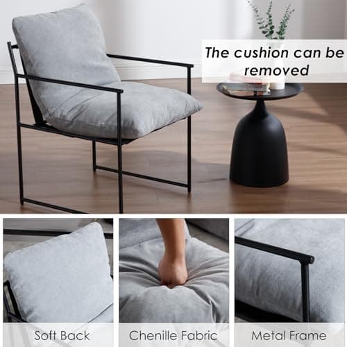 Wahson Lot de 2 Chaise Salle à Manger en Chenille Chaise de Cuisine Moderne Rembourré avec Pieds en Métal, Chaise de Salon avec Accoudoirs pour Salle à Manger/Chambre/Restaurant,Girs