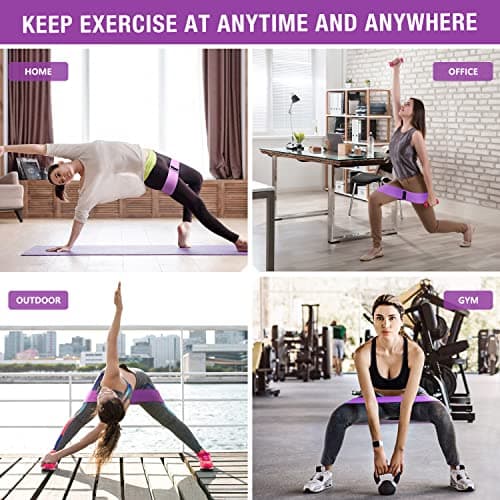 Bande Elastique Musculation en Tissu, Bande Elastique Fitness 3 Niveaux de Force, Elastique Sport pour Le Yoga/Pilates/Fitness/Squats/Pont fessiers