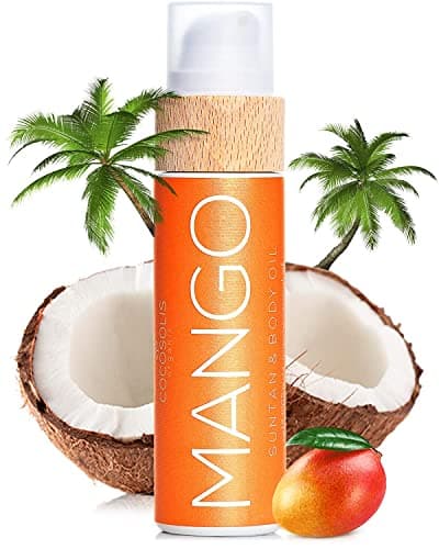 COCOSOLIS Mango - Huile bronzante, huile Bio pour un bronzage naturel - Crème pour un bronzage chocolat - Six huiles naturelles pour une peau éclatante, parfum frais de mangue (200)