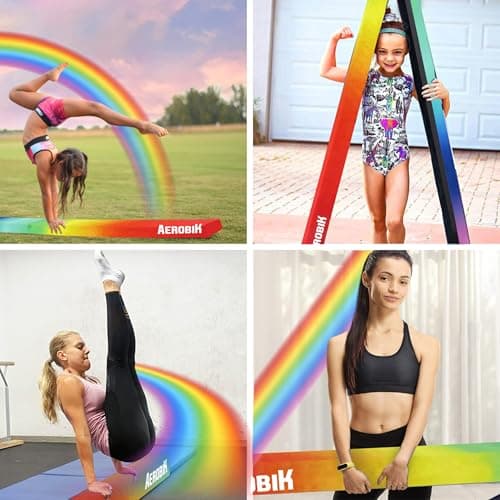 Original Cup Aerobik® Poutre de Gymnastique Pliable Rainbow pour Enfants et Adultes | Transportable avec Sac de Transport | Rigide, Légère, Antidérapante | 3 Couches Revêtement Soft Touch