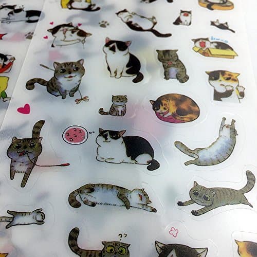 BeatlGem 6 Feuilles Super Mignon Chat Autocollants pour DIY Albums Journal Portable Décoration Bande Dessinée Scrapbooking Bureau De L'école Papeterie Meilleur Cadeau pour Vos Enfants