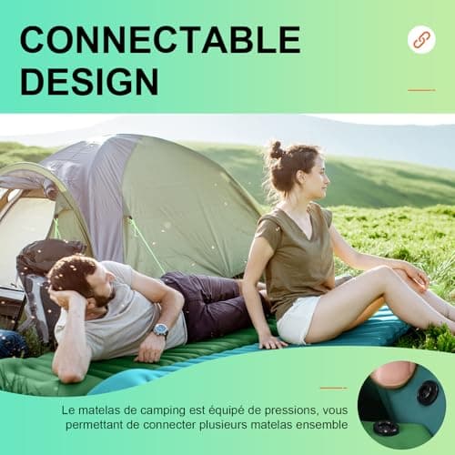 iParaAiluRy Matelas de Camping Autogonflant - Ultraléger de Matelas Gonflable avec Pompe à Pied, Portable Tapis de Matelas Pneumatique pour Plage, Voyage, la Randonnée