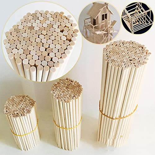 10 Baguettes en Bois, Baguettes Rondes en Bois, pour Le Bricolage, La Peinture, La Décoration De La Maison Et du Jardin.,10mm,Diameter