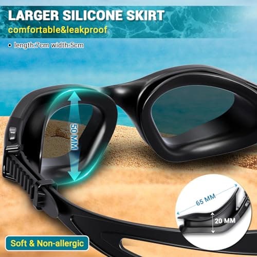 Winline Lunettes de Natation Antibuée Anti-fuite Protection UV Clear View,Lunettes Piscine Polarisée/Non Polarisée pour Hommes Femmes Adultes Adolescents