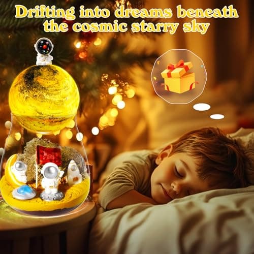 Kit de bricolage pour terrarium spatial pour enfants avec lampe lune DIY - Kit de bricolage astronautes lumineux pour enfants de 4 à 12 ans - Jouet éducatif pour les astronautes - Cadeau créatif pour
