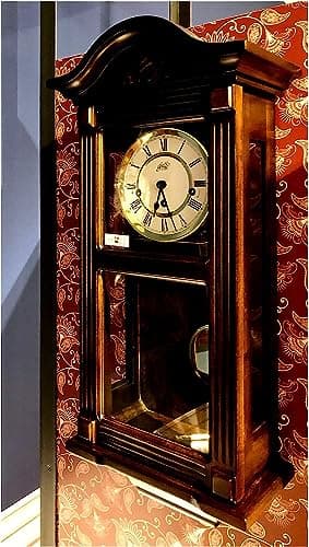Orologio da parete a pendolo 66 cm, (NUMERI Romani, I, II, III, IV) Hermle Orologio a pendolo MECCANICO, Orologio Con suoneria, Suona i quarti e gli interi Carica Circa 7 giorni...