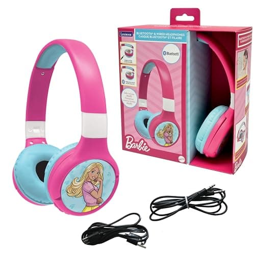 Lexibook - Mattel Barbie -Casque audio 2-en-1 Bluetooth & Filaire avec micro et bouton de contrôle, Batterie rechargeable longue durée - HPBT010BB
