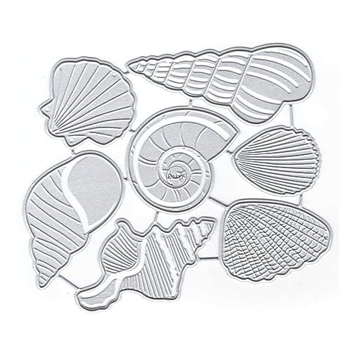 DzIxY Matrices de découpe en métal en forme de coquilles de conque pour la fabrication de cartes, gaufrage, papier, scrapbooking, pochoirs, poches de rangement, fournitures