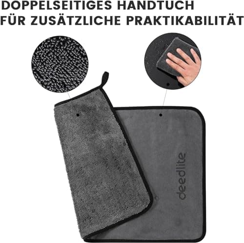 Deedlite Totalclean Chiffon Microfibre XXL Original, Torchons Lavette Microfibre Ménage Plus Doux, Plus Absorbants, Non Pelucheux, pour Maison, Cuisine, Voiture, Shiny Bath Serviette