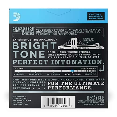 D'Addario Cordes de Guitares Électrique - EXL110-3D - Regular Light, 10-46 - 3-Paquet
