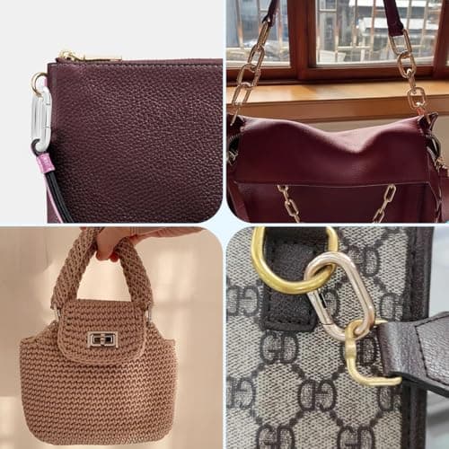 JEYORZY 10 pièces fermoir ovale, mousqueton, fermoirs et fermoirs pour collier, fermoir à anneau à ressort, connecteurs de chaîne, pour Sacs Sacs à Main Porte-clés Sangle (Petit, moyen)