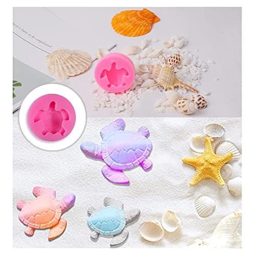 4 Pièces Moule Silicone Tortue Moules À Fondant Animaux Moulle Silicone Patisserie 3D Animal Tortue Silicone 3D Moules de Cuisson pour Décorer des Gelée Chocolat Gâteaux Bonbons