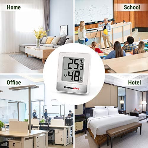ThermoPro TP49 Petit Hygromètre Numérique Thermomètre Intérieur Thermomètre D'ambiance Moniteur de Température et Humidimètre pour Le Confort du Bureau à Domicile Thermomètre de Reptile