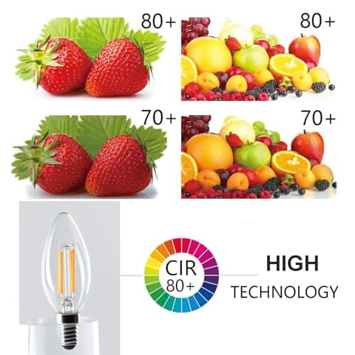 Etrogo Ampoule led E14 Blanc Chaud Dimmable 2700K 4W 400Lumen équivalent Incandescente 40W en Forme de Bougie à Filament B35/C35 Petit Culot à Vis, Lot de 6