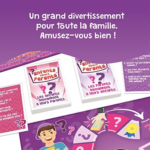 Jeu de Plateau Familial Jeux de Société pour Enfants et Adultes Quiz Jeu de Cartes Enfants Contre Parents Version Française dès 6 Ans