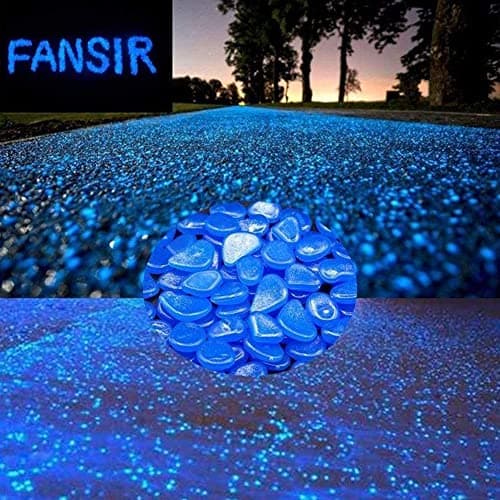 DAZZLEEX Lot de 50 galets phosphorescents pour aquarium Bleu