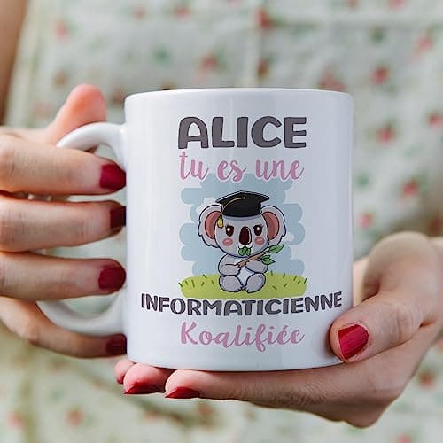 Mugffins Tasses Personnalisables pour INFORMATICIENNE femme - En Français - Cadeau Personalisé- Koalifies Personalisés - 11 oz / 330 ml