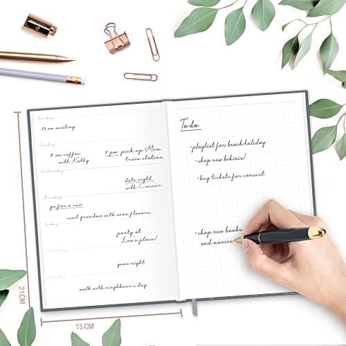 Agenda semainier A5 non daté [Poppy] de Trendstuff by Häfft | Agenda, calendrier et bullet journal, journal intime, carnet de notes en un | durable & climatiquement neutre