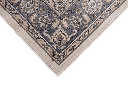 TAPISO Colorado Tapis Poil Ras Design Traditionnel Crème Gris Marron Motif Floral Ornamental Bordure Tapis Salon Chambre Bureau Oeko-TEX Résistant 60 x 100 cm