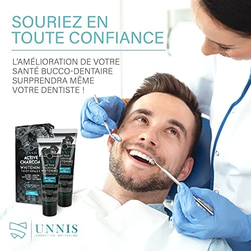 Blanchiment Dentaire Professionnel Charbon Actif 2 Pack Dentifrice Blanchissant Dentifrice Charbon Naturel Blanchisseur de Dents Blanches Poudre de Charbon Blanchissante Teeth Whitening Toothpaste