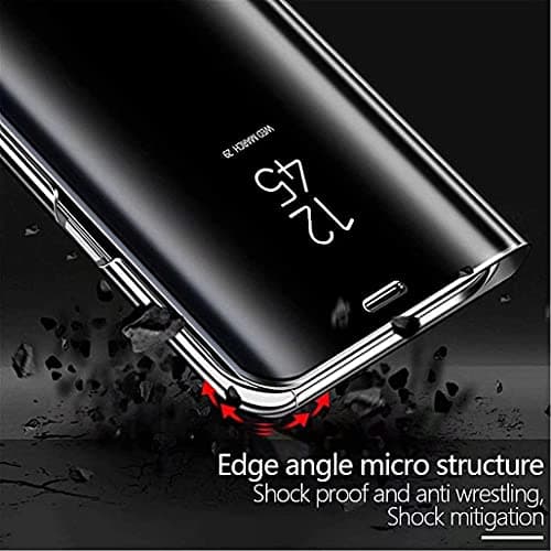 YKNIUFLY Housse étui pour Samsung Galaxy S24 Ultra Coque, Mirror Case Anti-Rayures Anti-Choc Housse de Protection Clear View Cover, Étui Cover pour Samsung Galaxy S24 Ultra.(Noir)