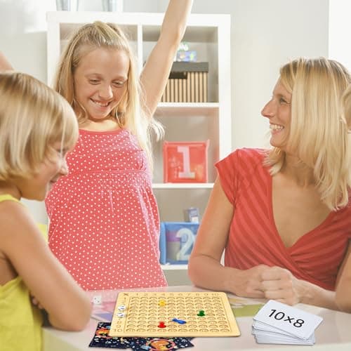 Jeux de Plateau Table de Multiplication en Bois, Tableau de Multiplication Jeu de Société de Multiplication Montessori, pour Les Enfants Jouets éducatifs Cadeau