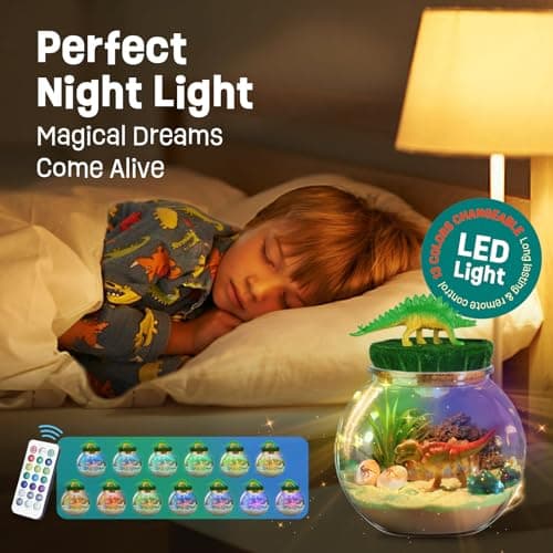 Cadeaux Dinosaures pour garçons - Kit de Terrarium Dinosaure pour Enfants - Cadeau d'anniversaire pour garçons âgés de 4 5 6 7 8-12 Ans - Jouets Dinosaures pour garçons - Kit d'artisanat pour Enfants