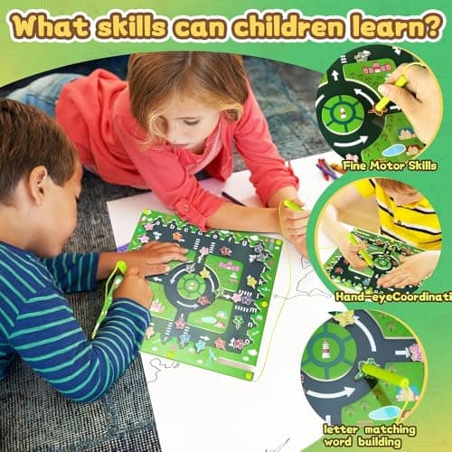 Labyrinthe Magnetique, Jouet pour Enfant Fille Garcon 3 4 5 Ans, Jeu Educatif Apprendre Alphabet, Jouet Magnetique Activite, Anniversaire Noël Cadeau pour EnfantLabyrinthe Magnetique, Jouet pour Enfan