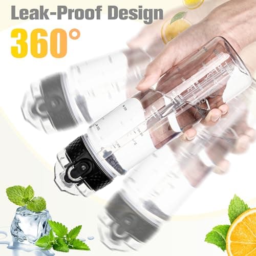 GOPPUS 500ml/17oz Bouteilles d'eau pour enfants avec paille sans BPA Bouteille d'eau étanche pour enfants pour l'école Tritan Fille Garçon Bouteille d'eau sport réutilisable avec marquage de l'heure
