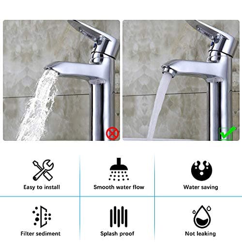 PERFETSELL Lot de 5 aérateurs de robinet en laiton, bec fileté mâle de 24 mm, buse d'économie d'eau à faible débit, radiateur anti-éclaboussures avec joint et clé, pour cuisine et salle de bain