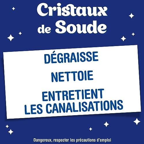 St Marc Cristaux de Soude Nettoyant Multi-Usage 100% d'Origine Naturelle 680 g - Dégraisse, Débouche et Nettoie les extérieurs