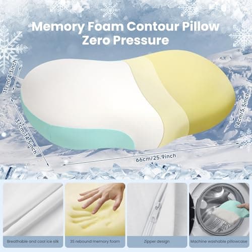 JINXIA Oreiller en Forme de Nuage en Mousse à Mémoire de Forme, Oreiller Cervical Orthopédique pour Douleurs aux épaules, Oreiller de Soutien du Cou pour Dormeurs sur Le Côté,Le Dos,Le Ventre