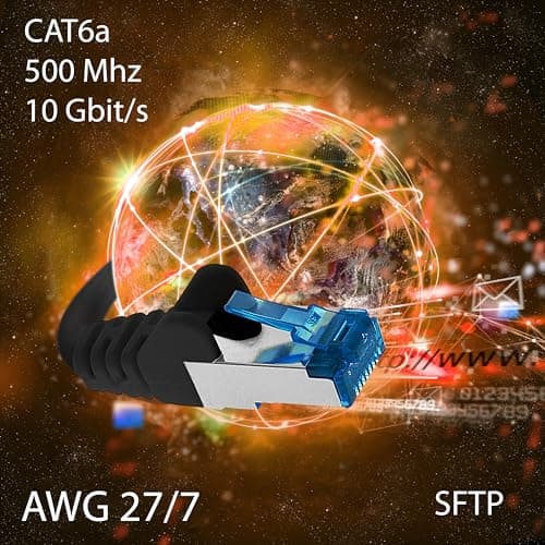 10m - CAT6a - câble réseau jaune - 10 pièces Câble patch CAT 6 A 10000 Mbit s SFTP PIMF 500 MHz compatible avec routeur commutateur Internet DSL CAT5 CAT6 CAT7