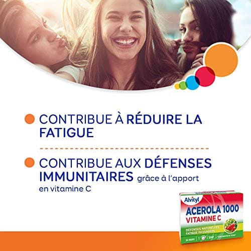 Alvityl - Comprimés Acerola 1000 - Acerola - Vitamine C - 30 comprimés 1/jour
