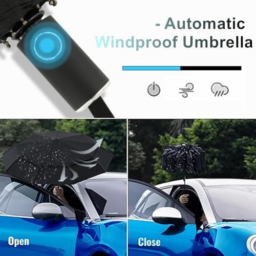 Herreicher Parapluie Pliant Résistant au Vent - Nouveau Automatique Parapluie Solide aux Tempêtes Portable Compact Double Toit Coupe-vent Ventilé De Voyage Grand Pour Homme et Femme (Noir)
